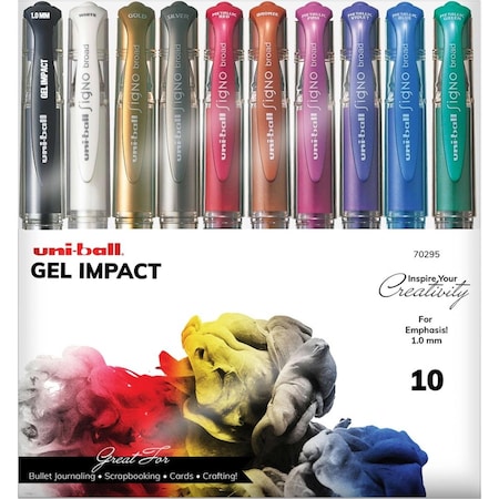 Easy-To-Organize 1 mm Gel Impact Metallic Ink Pen, Assorted Color, 10PK EA3739242